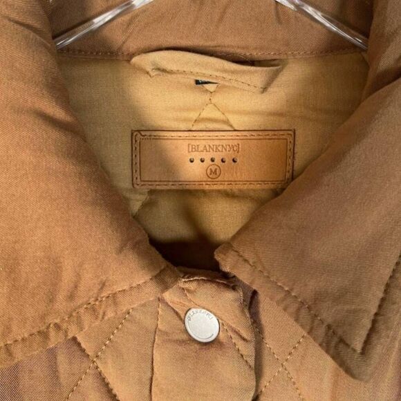 BLANK NYC Still Into You Quilted Crop Jacket | Brown M | Collared Snap Front - Picture 6 of 16